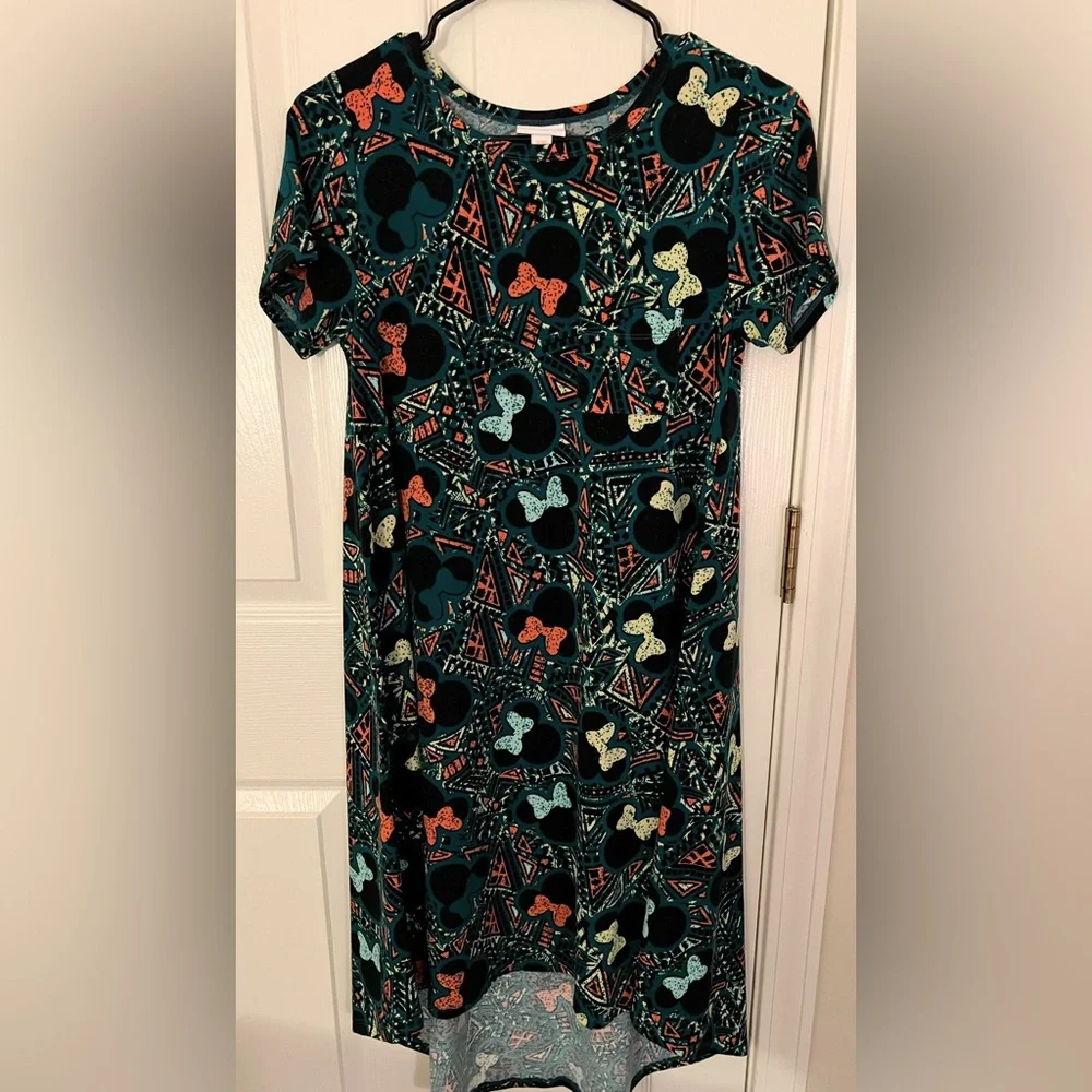 Lularoe Disney Minnie Mouse Green Carly Dress Size XXS - Picture 1 of 7